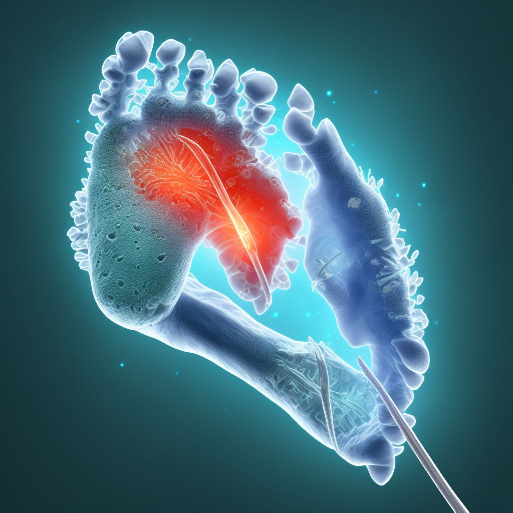 Subluxation of interphalangeal joint of left lesser toe(s), initial encounter digital illustration