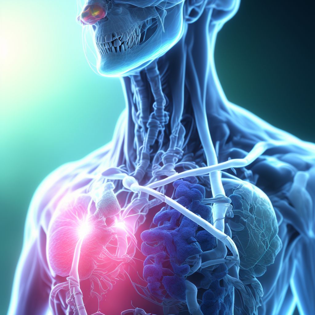 Other foreign object in bronchus causing asphyxiation, initial encounter digital illustration
