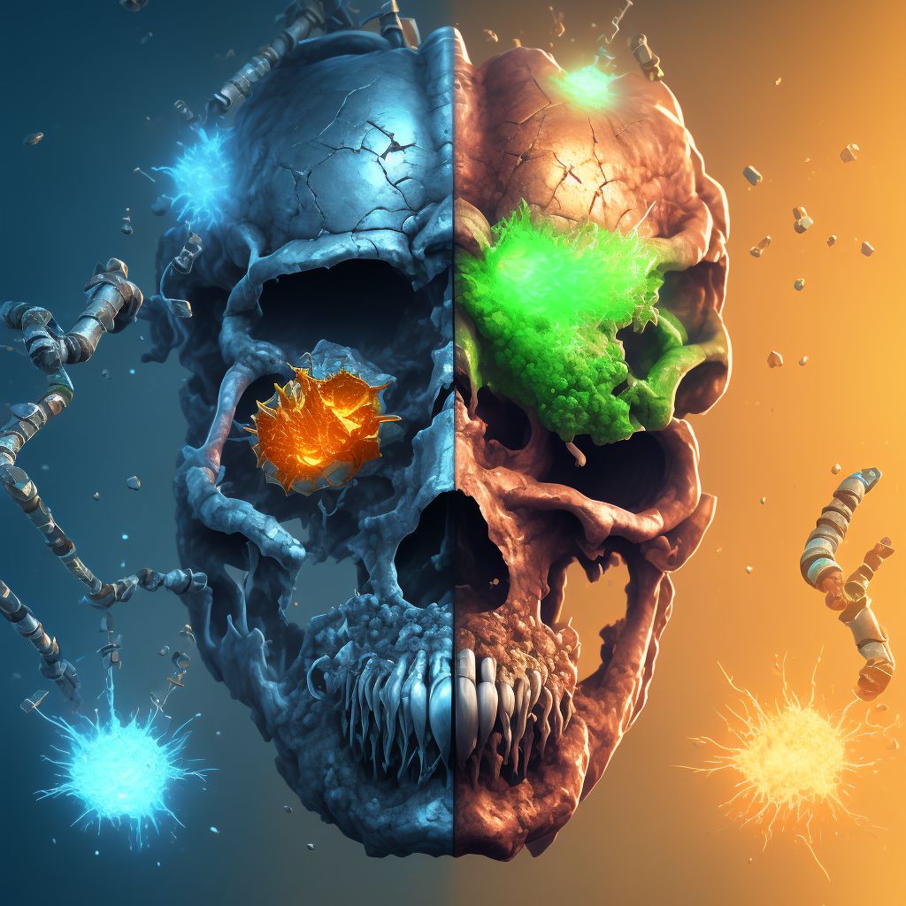 Corrosion of third degree of chin, initial encounter digital illustration