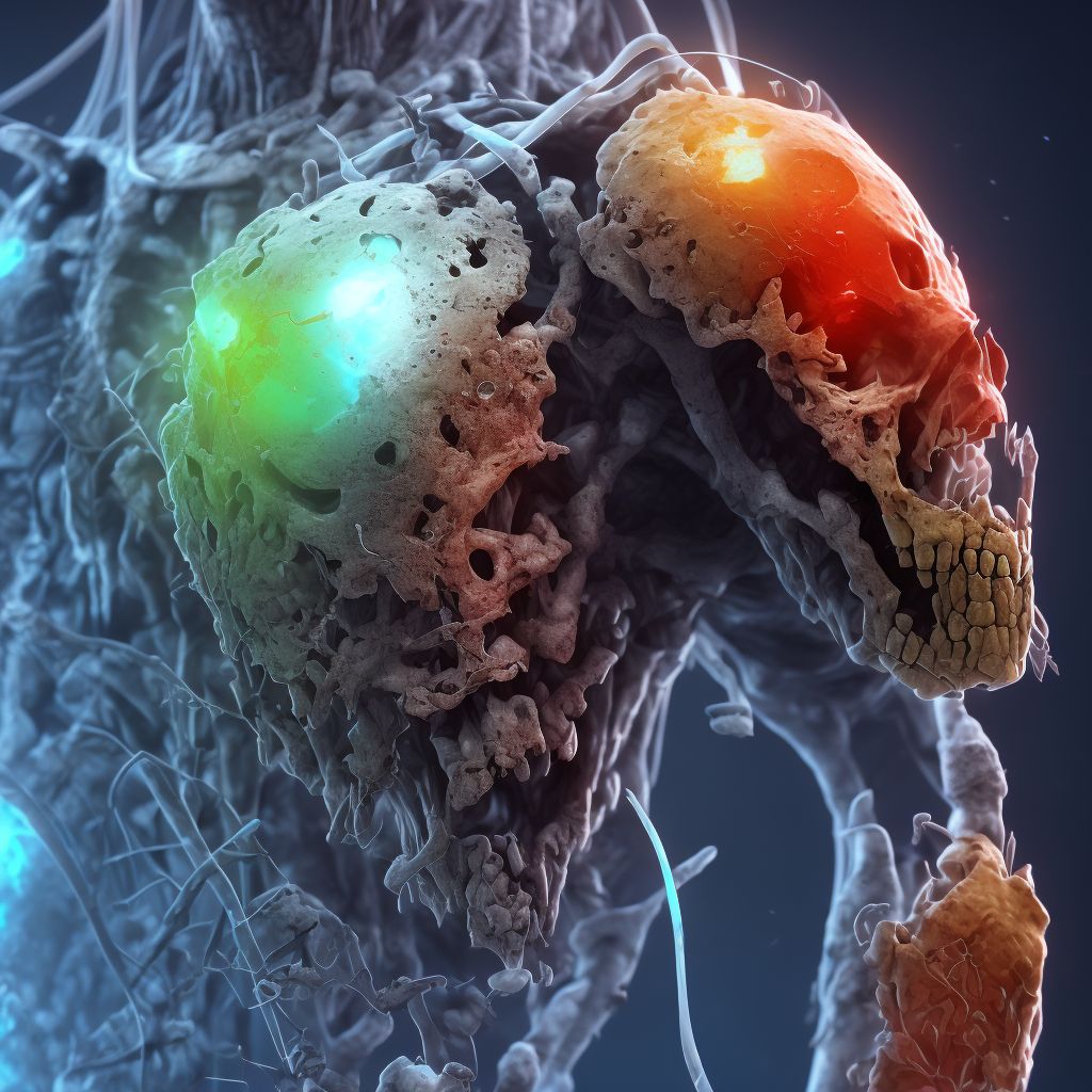 Corrosion of second degree of left shoulder, subsequent encounter digital illustration