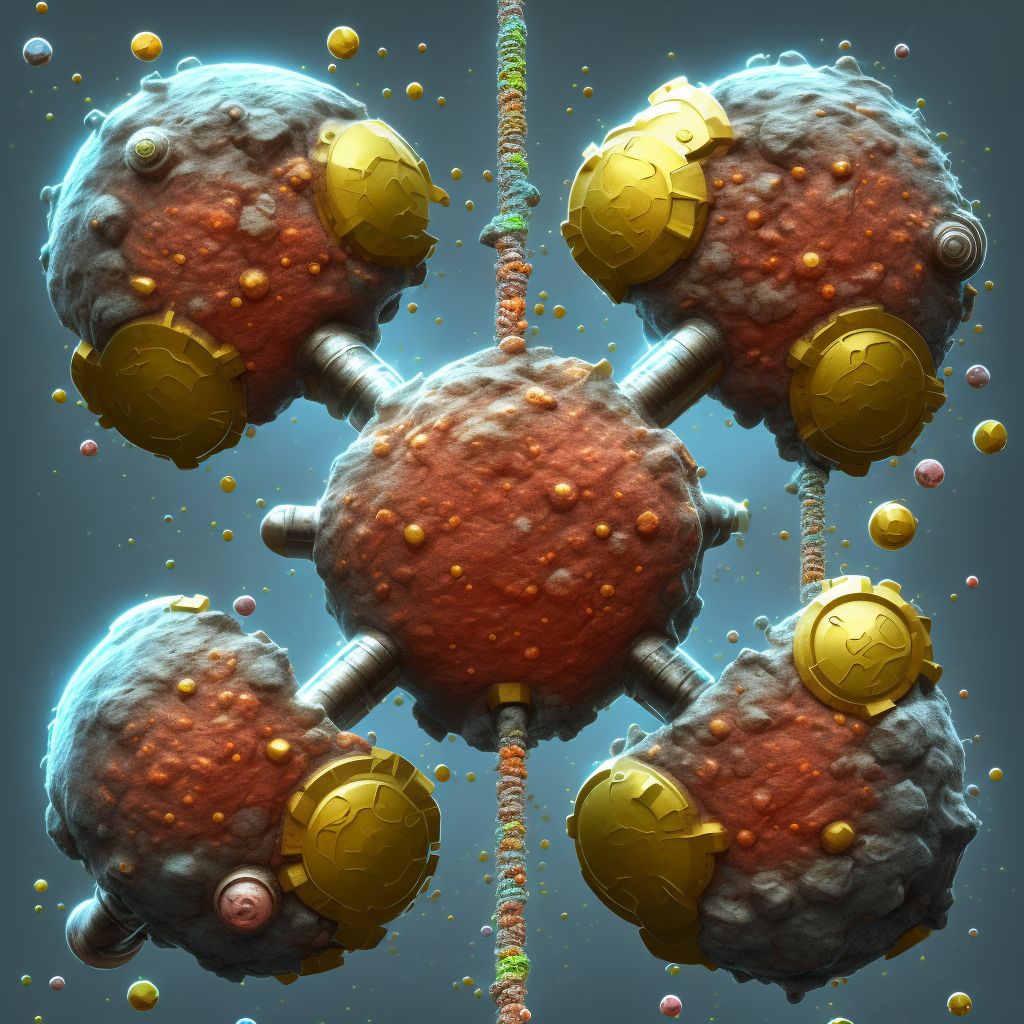 Corrosion of third degree of unspecified axilla, sequela digital illustration