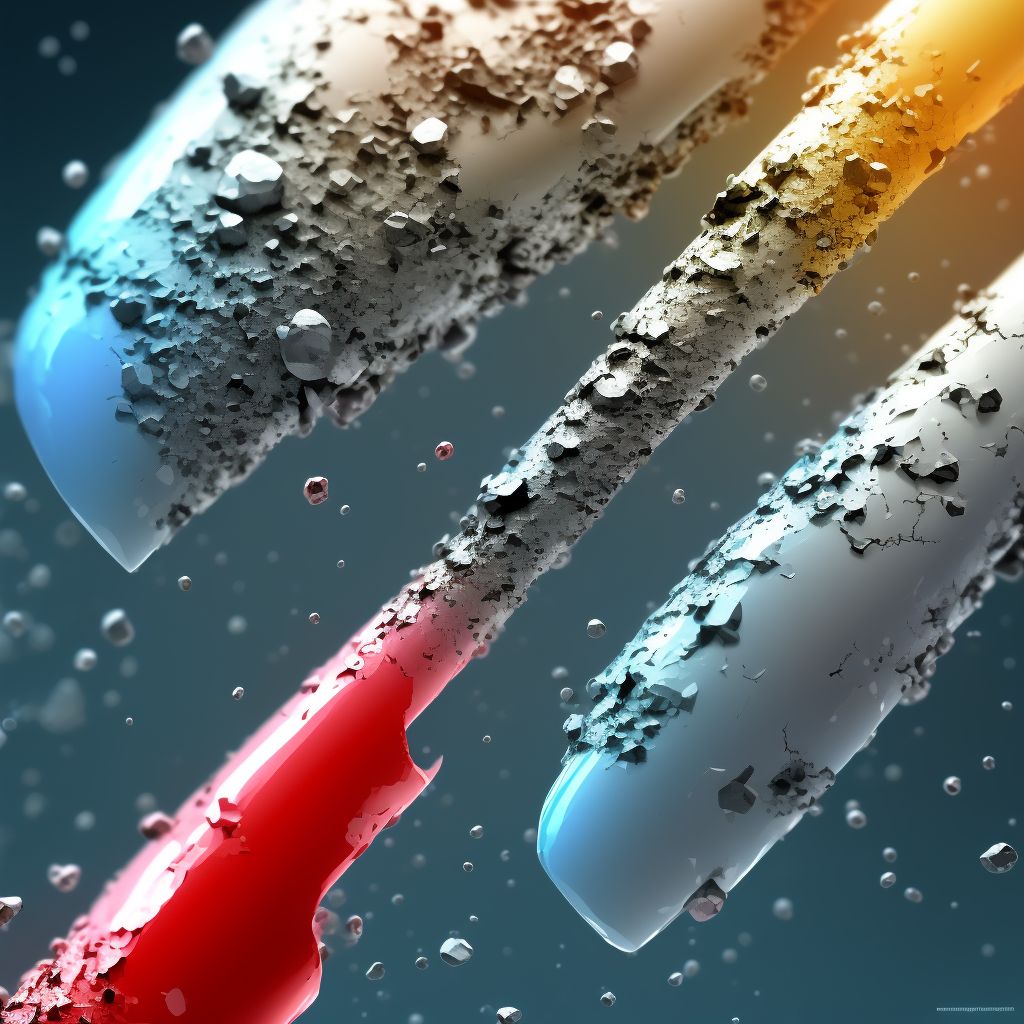 Corrosion of second degree of multiple left fingers (nail), not including thumb, sequela digital illustration