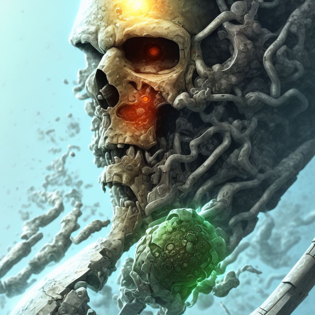 Corrosion of third degree of left knee, sequela digital illustration