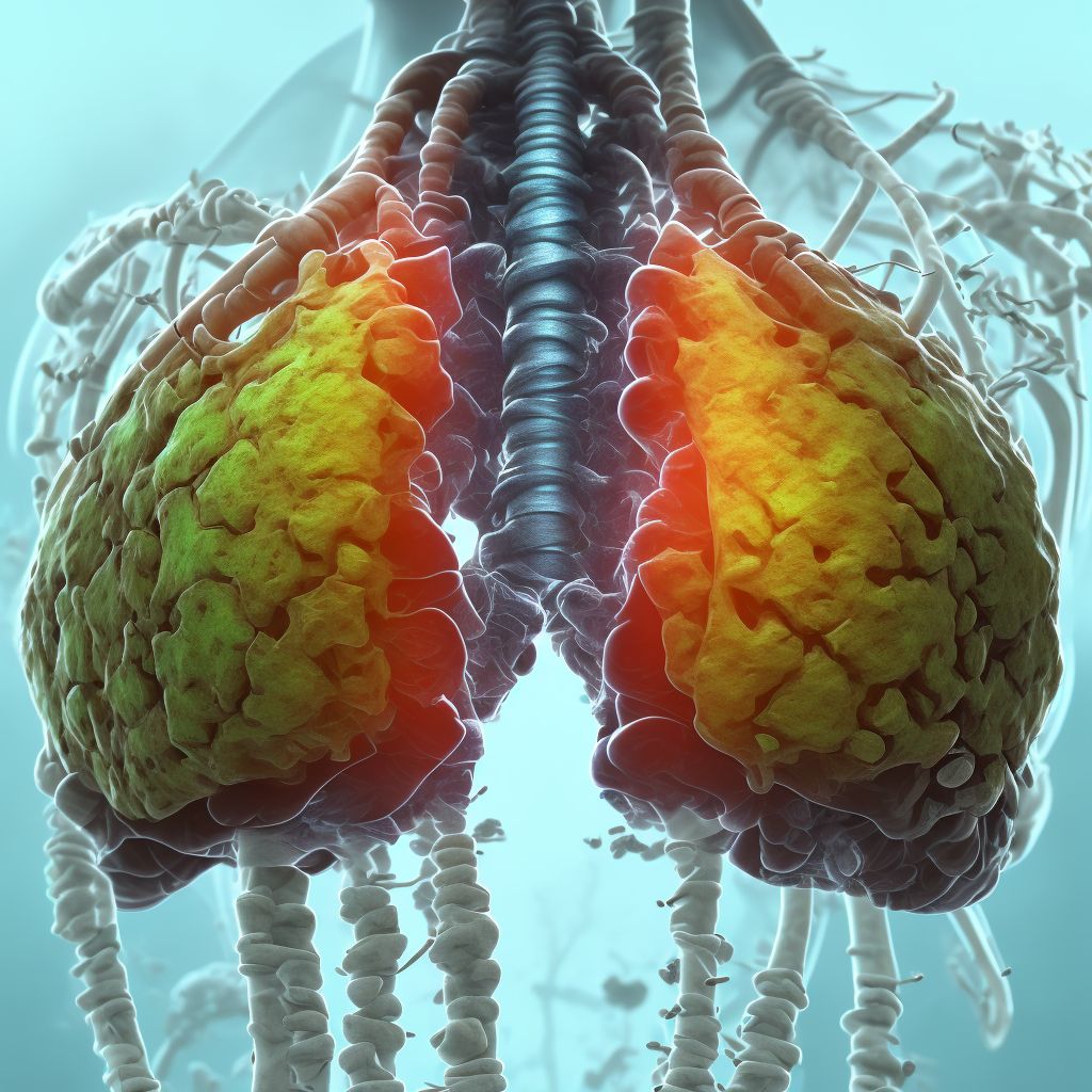 Corrosion involving larynx and trachea with lung, sequela digital illustration
