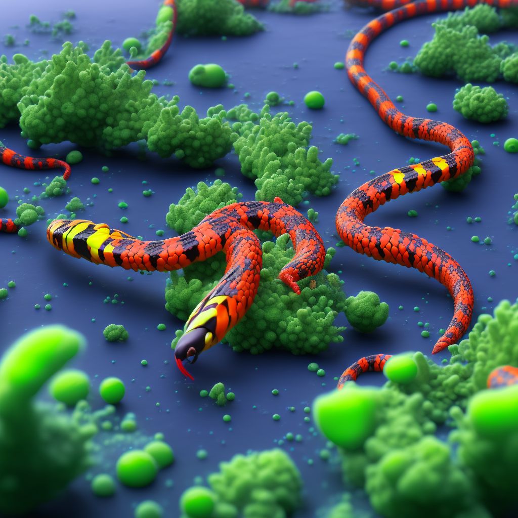 Toxic effect of coral snake venom, undetermined, sequela digital illustration