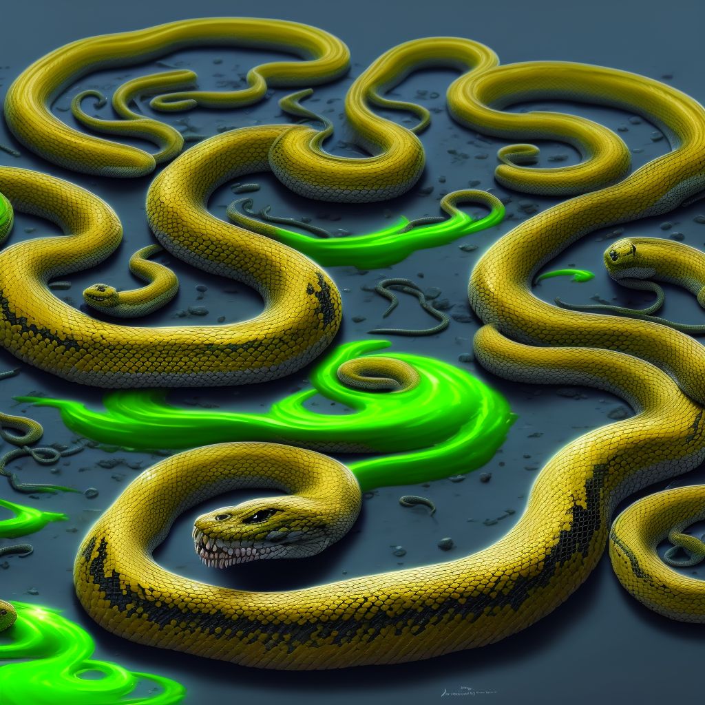 Toxic effect of venom of other snake, assault, subsequent encounter digital illustration