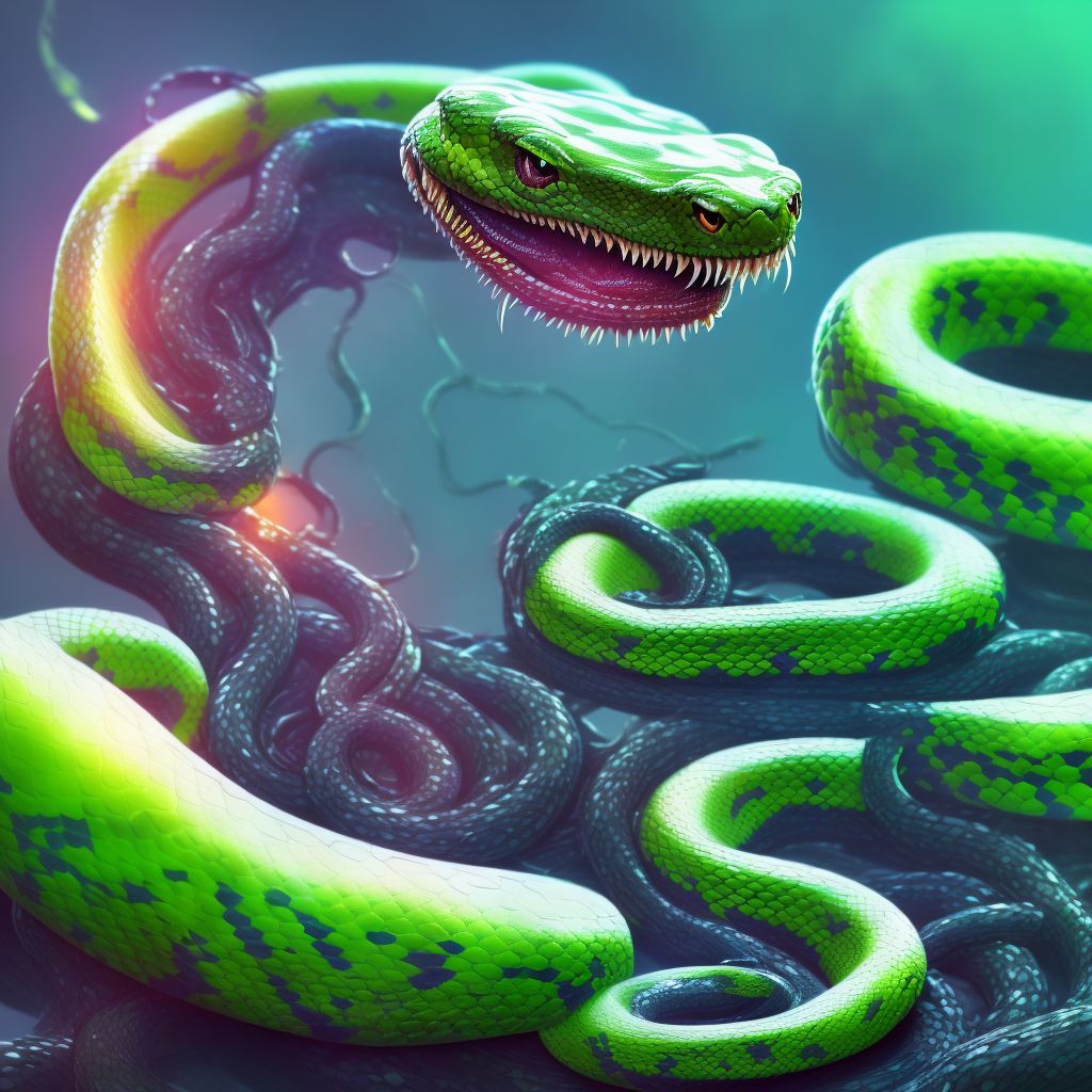 Toxic effect of venom of other snake, assault, sequela digital illustration