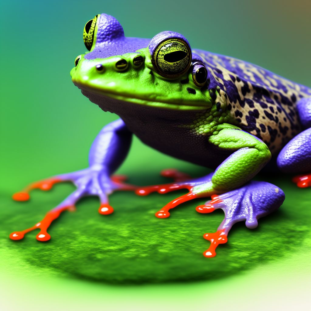 Toxic effect of contact with venomous frog, undetermined, initial encounter digital illustration