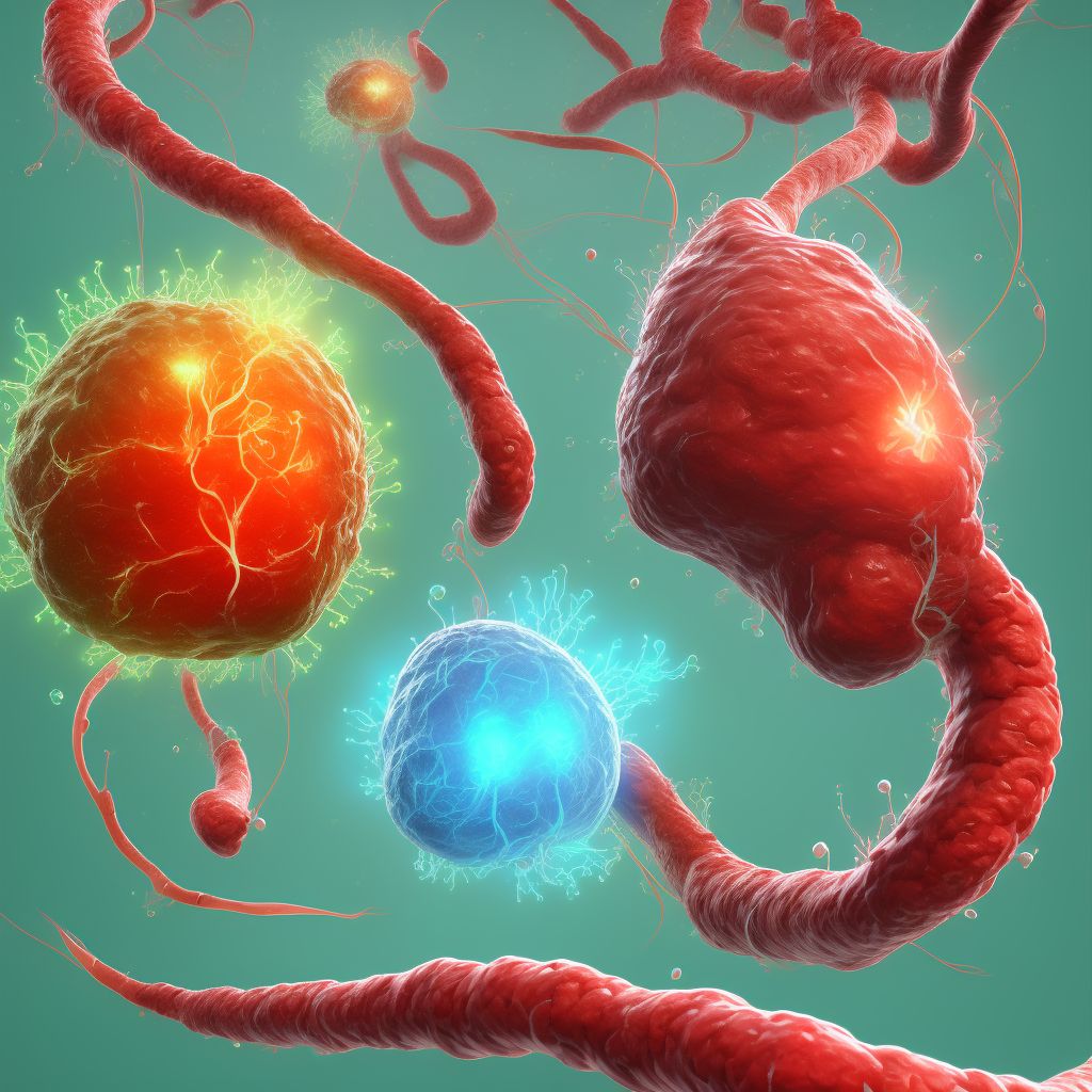 Leakage of surgically created arteriovenous shunt, sequela digital illustration