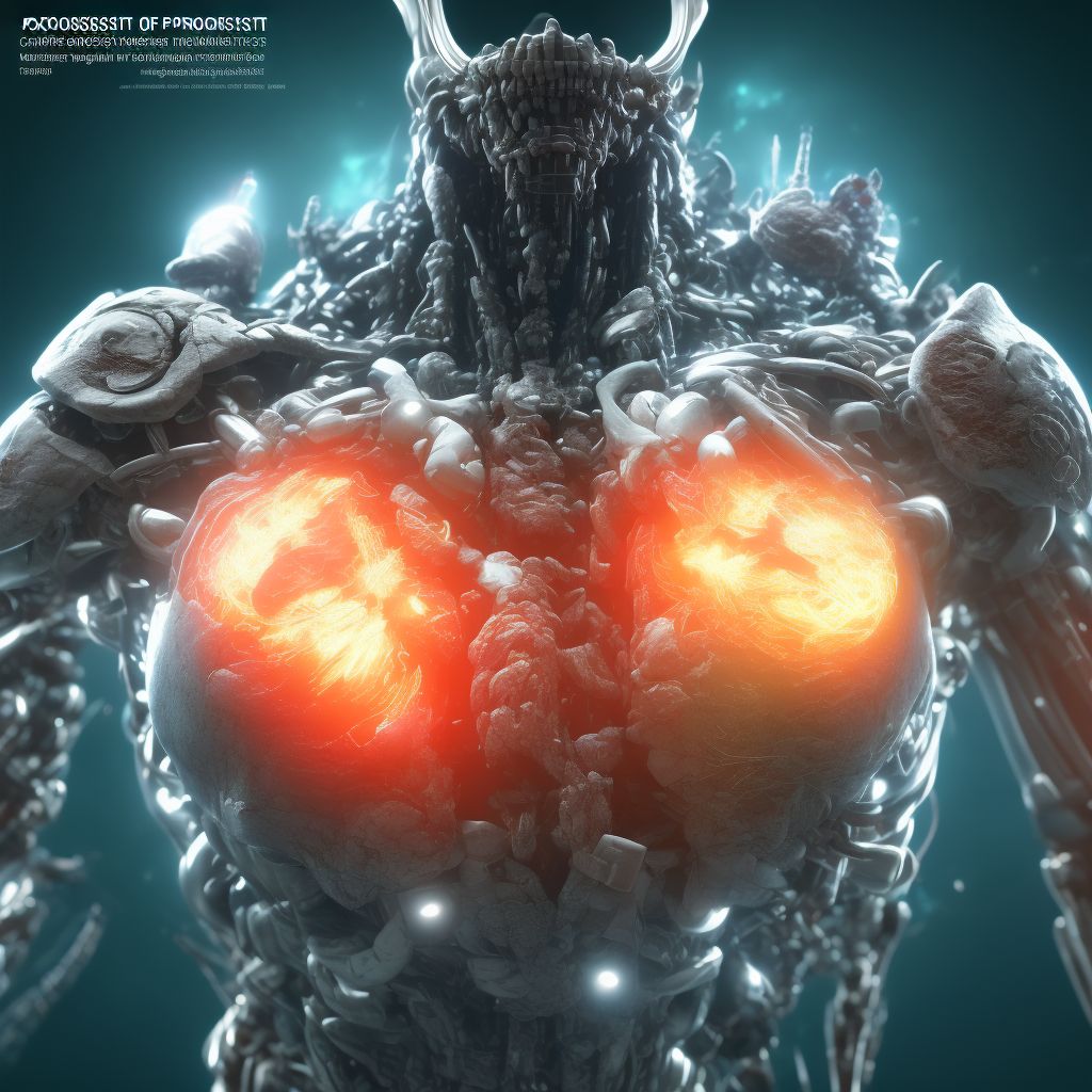 Exposure of other prosthetic materials into organ or tissue, subsequent encounter digital illustration