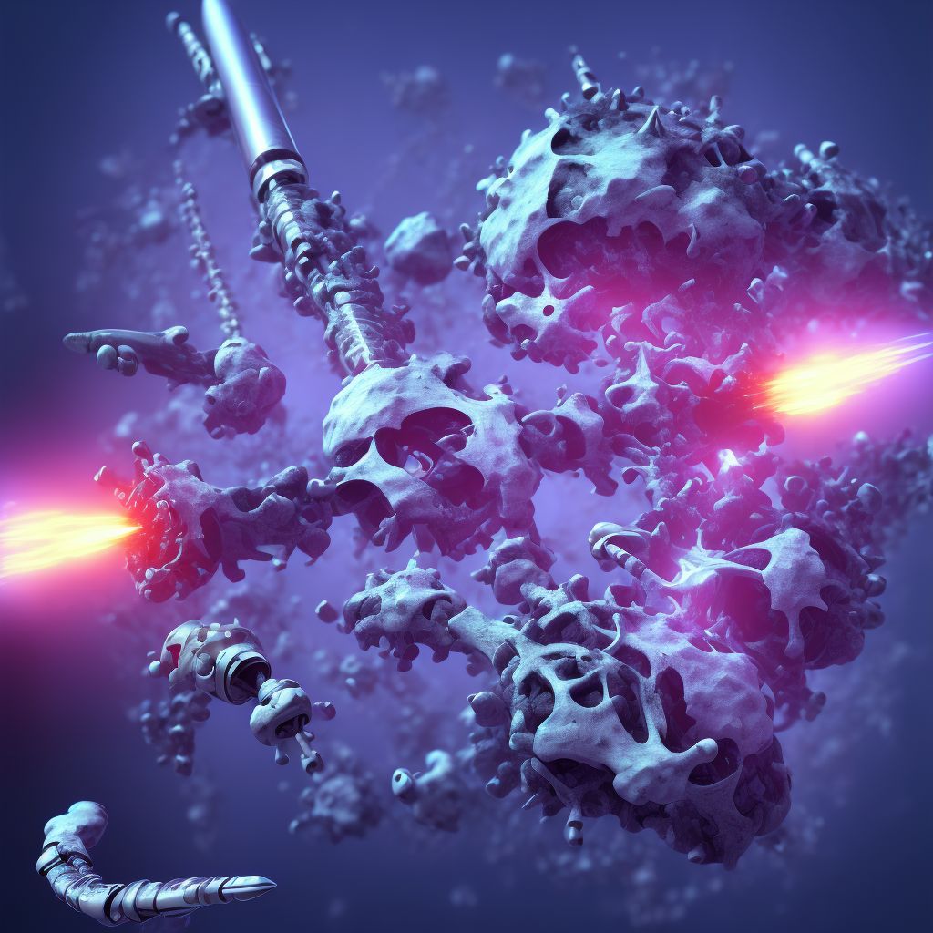 Displacement of internal fixation device of bone of left forearm, sequela digital illustration
