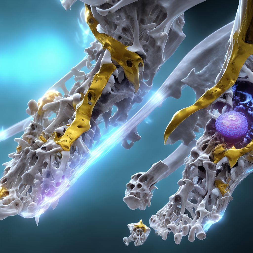 Displacement of internal fixation device of bones of foot and toes, sequela digital illustration