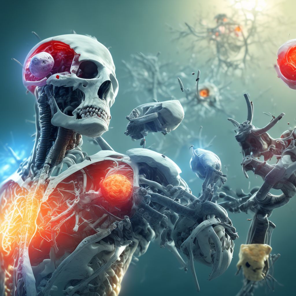 Hemorrhage due to internal orthopedic prosthetic devices, implants and grafts, subsequent encounter digital illustration