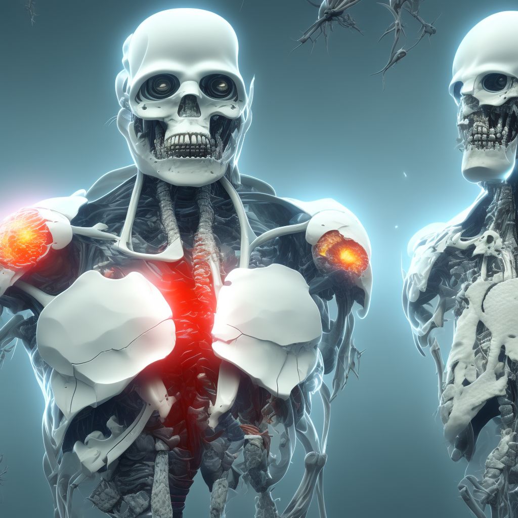 Pain due to internal orthopedic prosthetic devices, implants and grafts, subsequent encounter digital illustration