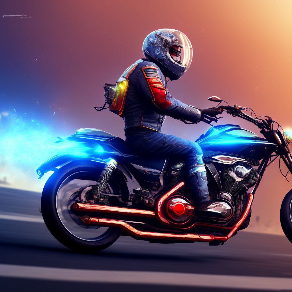 Other motorcycle driver injured in noncollision transport accident in nontraffic accident, subsequent encounter digital illustration
