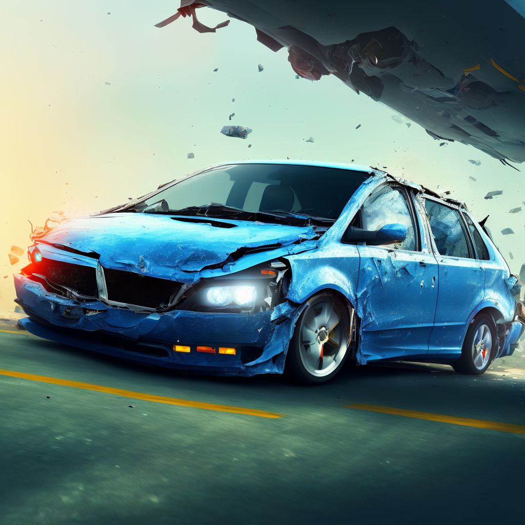 Unspecified car occupant injured in collision with heavy transport vehicle or bus in nontraffic accident, subsequent encounter digital illustration