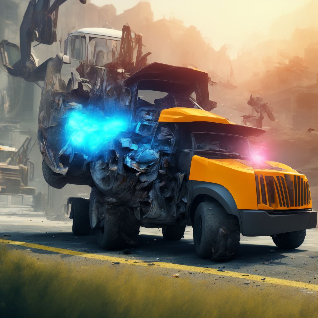 Unspecified occupant of special construction vehicle injured in nontraffic accident, sequela digital illustration