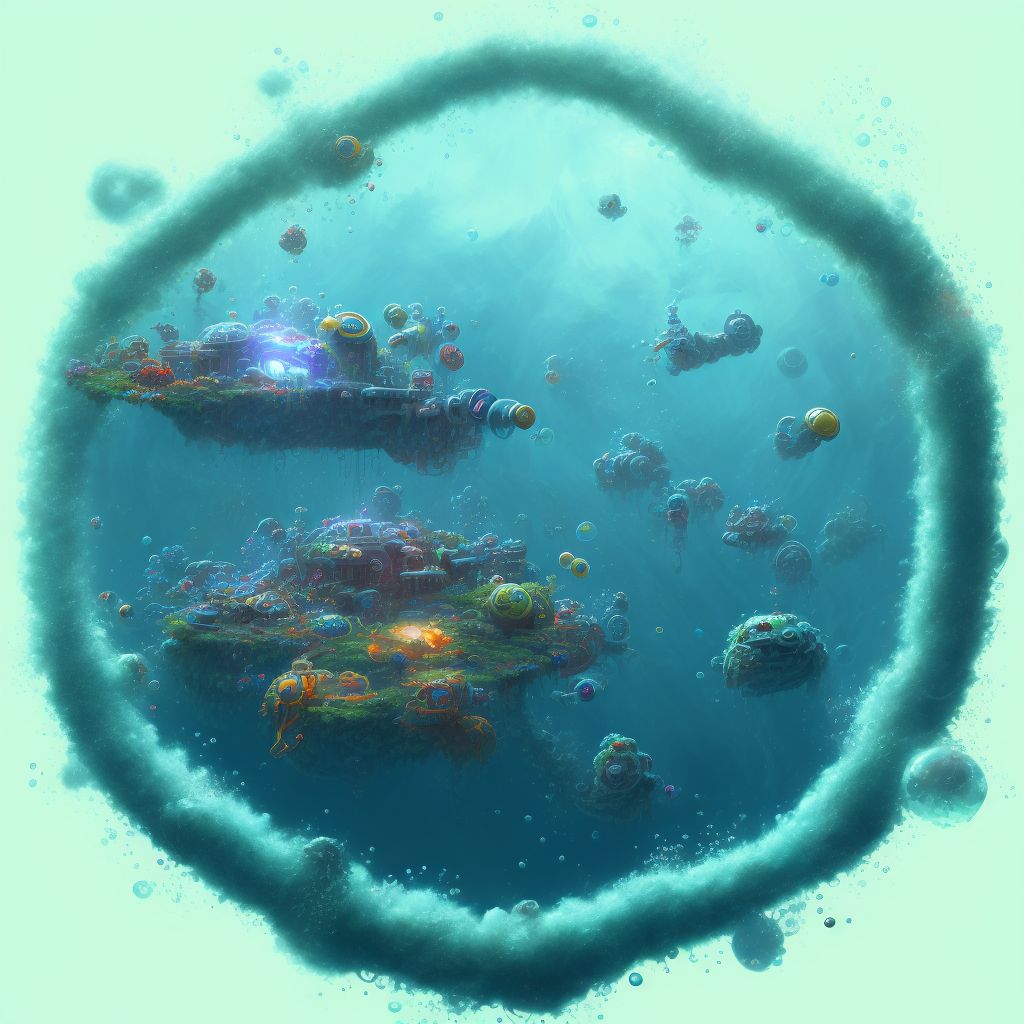 Drowning and submersion due to (nonpowered) inflatable craft sinking, initial encounter digital illustration