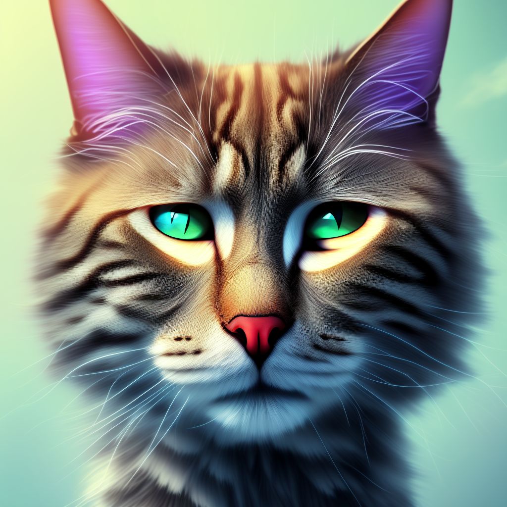 Other contact with cat, sequela digital illustration