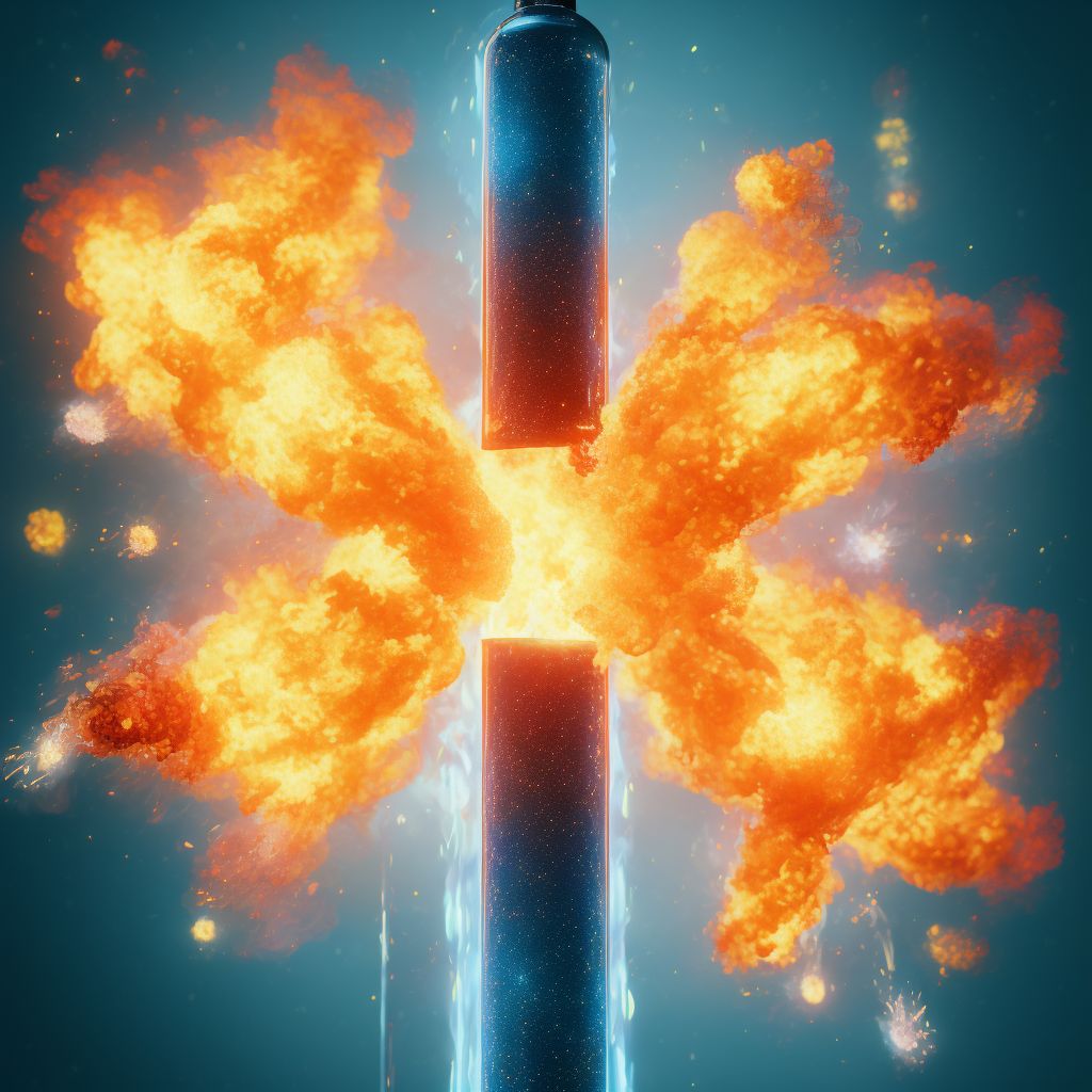 Exposure to ignition of highly flammable material, initial encounter digital illustration