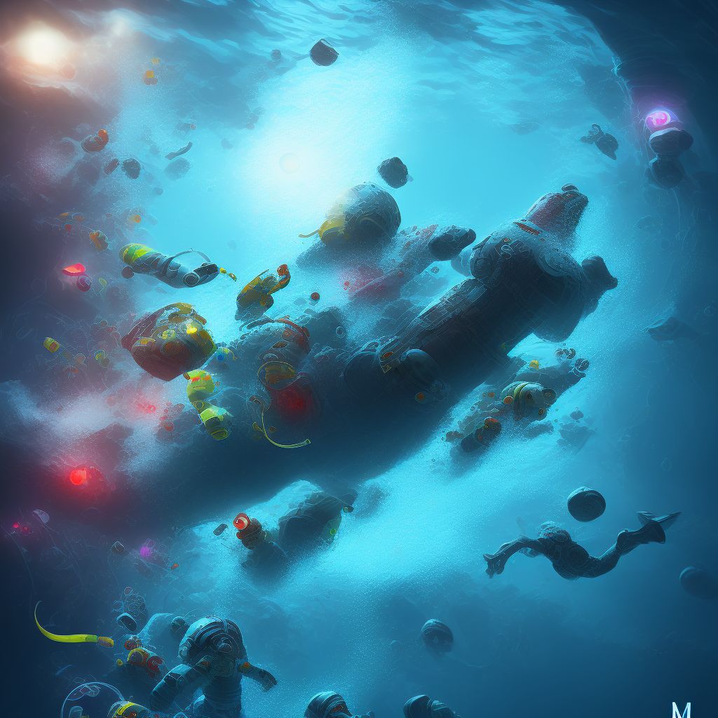 Drowning and submersion while in swimming pool, undetermined intent, initial encounter digital illustration